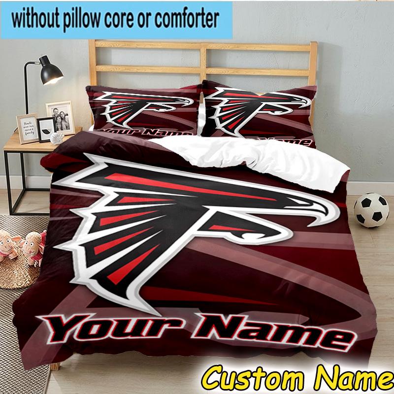 3pcs Custom Name Atlanta Logo Bedding Set Includes 1 Duvet Cover & 2 Pillowcases for All Seasons Dormitory Home Decor Christmas gifts