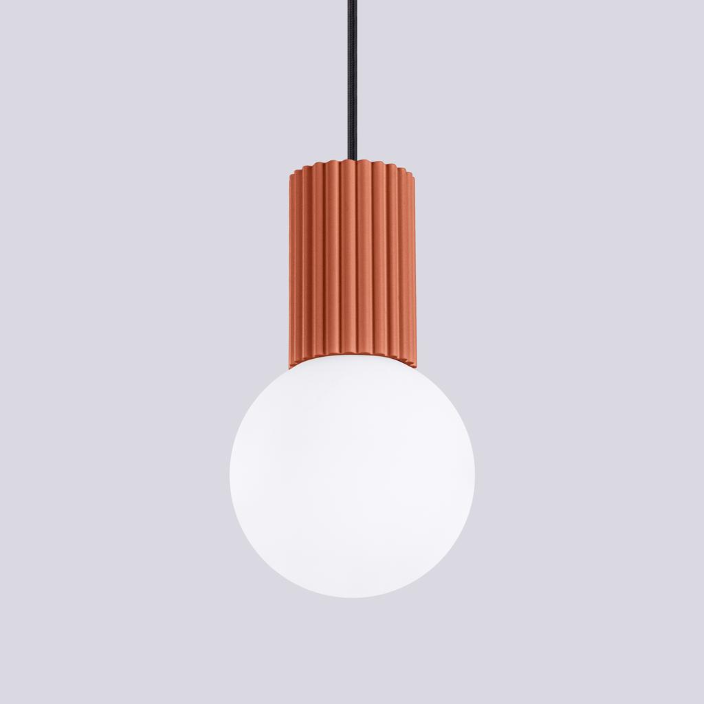 Lampa Wisząca Halo 1 G9 Ochra Czerwona Alu Sollux Sl.1729
