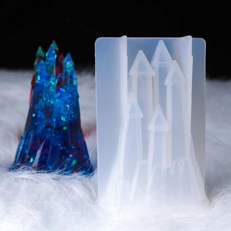 Handmade DIY Molds Resin Crystal Epoxy 3D Three-dimensional Castle Silicone Mold Castle Manual Decoration Silicon Moulds Gifts