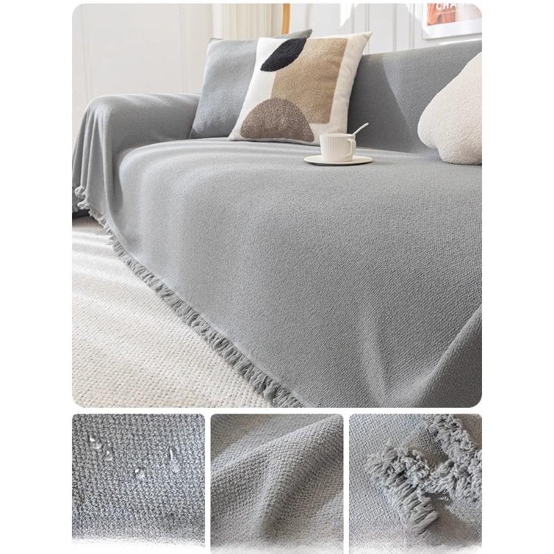 Плюшевый водонепроницаемый чехол для дивана Тедди, универсальный нескользящий чехол для дивана на четыре сезона, ткань с защитой от царапин, пылезащитный чехол