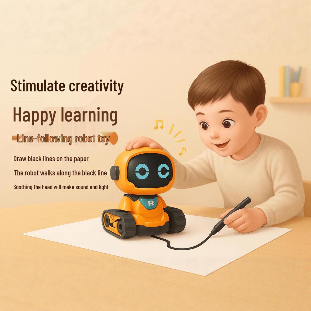 Track Drawing Smart Robot: Fun Early Education Toy with Sound Effects for Kids