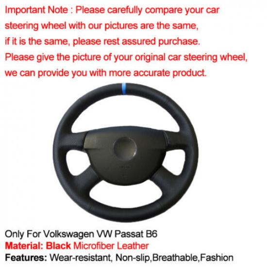 For Volkswagen VW Passat B6 Hand Sewing Car Steering Wheel Cover Car Protector
