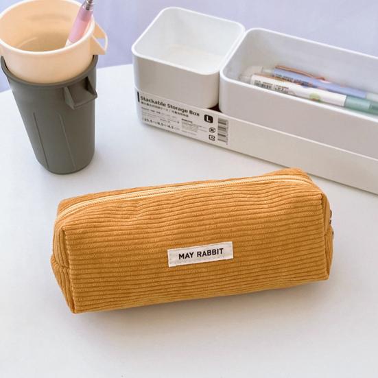 Пенал большой емкости, вельветовая сумка для карандашей, многоцелевая сумка для канцелярских принадлежностей, застежка-молния, косметичка