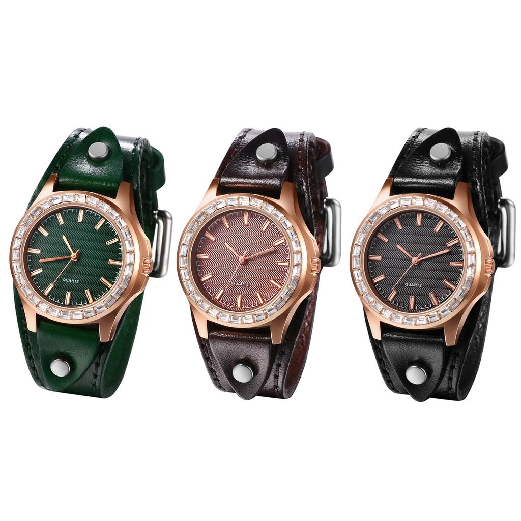 И водонепроницаемые кожаные наручные часы в стиле панк-ретро, классические часы с классическим диском, имитация кварца, унисекс, регулируемый ремешок, удобные в использовании, черные мужские