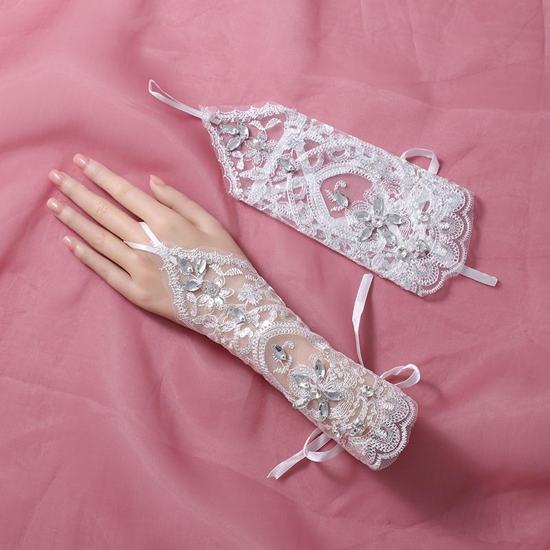 Свадебные перчатки Короткие тюлевые/хлопковые женские аксессуары для свадебного платья для выпускного вечера