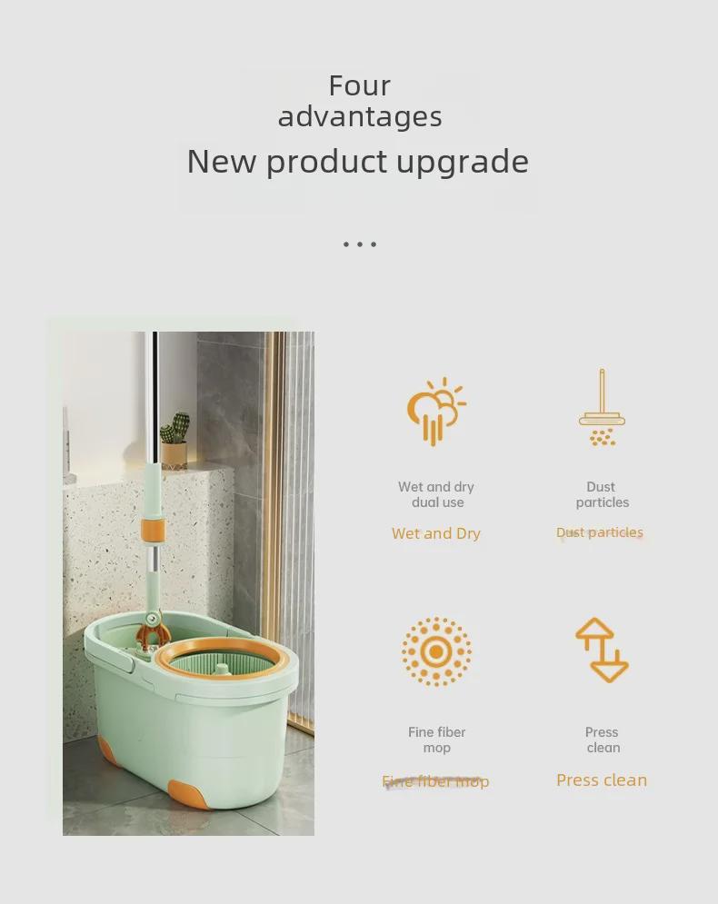 Набор вращающихся швабр Meitianle с ведром и присоской