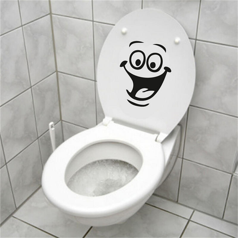 Smile Face Toilet Stickers Diy Personalized Furniture Decoration Wall Decals