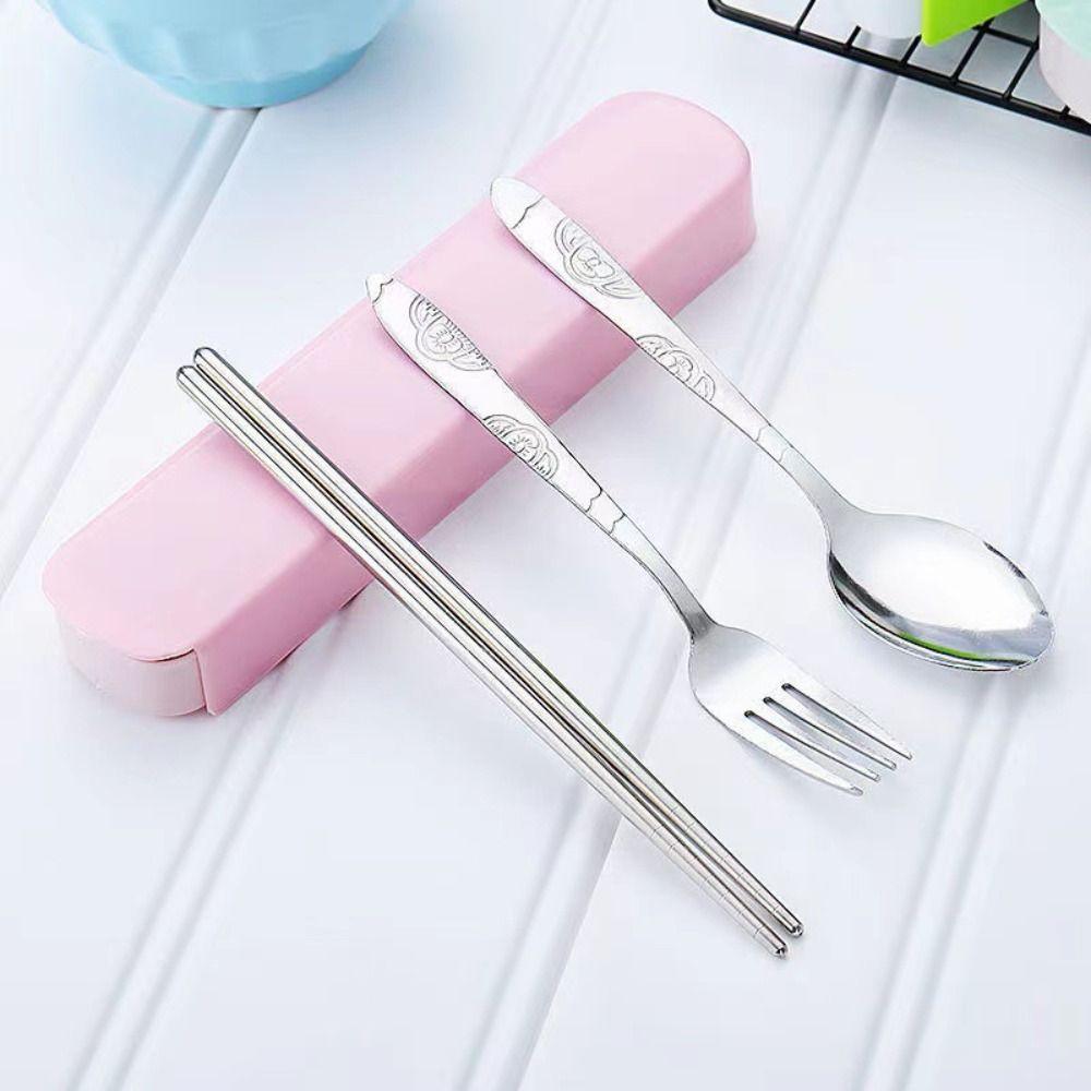 3 шт./набор столовых приборов Simplicity с коробкой для хранения палочек для еды практичная вилка