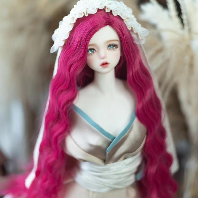 Парик для кук 1/3 1/4 1/6 для кукол Bjd 60/45/30 см, средний пробор, длинные волосы, мягкая кукла-девочка, игрушка для переодевания, игровой домик, аксессуары для кукол, без кук
