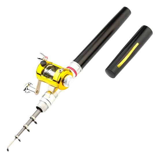 1M удочка-ручка с катушкой для спиннинга, прочная мини-карманная телескопическая короткая удочка из алюминиевого сплава для подледной рыбалки на реке, озере, водохранилище