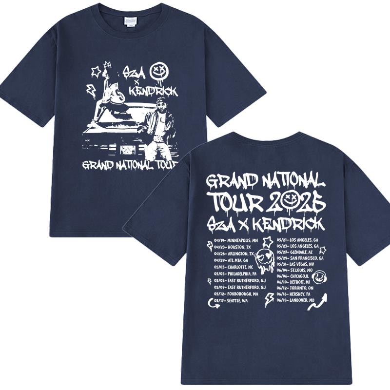 New Kendrick Lamar SZA Grand National Tour 2025 T Shirt Unisex Women vintage Hip Hop streetwear Unisex Cotton short sleeve Tshirts