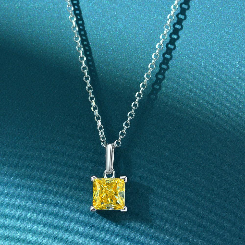 Gica Gema Подвески с высокоуглеродистыми бриллиантами, ожерелья, стерлинговое серебро 925 пробы, 1 карат, цвет драгоценного камня, романтические ювелирные изделия, подарки для свадебной вечеринки, новая тенденция