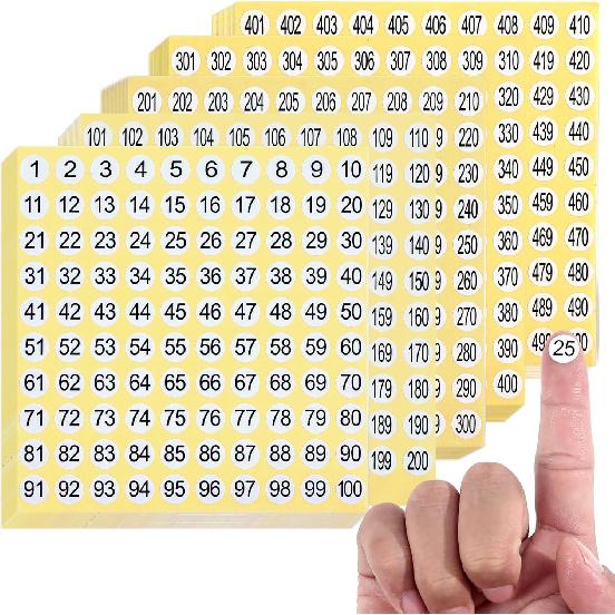 7500 шт. Круглые наклейки-этикетки с номерами от 1 до 500, 15 наборов самоклеящихся круглых этикеток, 0,4 дюйма consecutive small number decals Inventory Stickers for