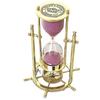 Brass Stand Revolving and Timer 20.32 Cm Ship Maritime Wood and Brass Sand Timer Hour Glass Sandglass Wheel Hourglass with Compass, Gift Item