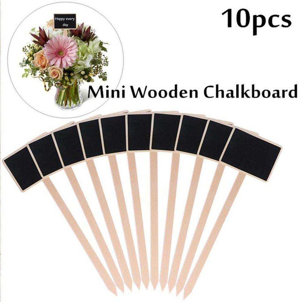 10PCS Mini House Decorations Marker Garden Tools Wooden Chalkboard Plants Tags Classification Marker