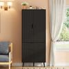 Kitchen Cabinet, with 2 Doors and 3 Spacious Drawers, with Door Shelves, for Kitchen, Living Room and Dining Room, 75 × 35× 180 Cm