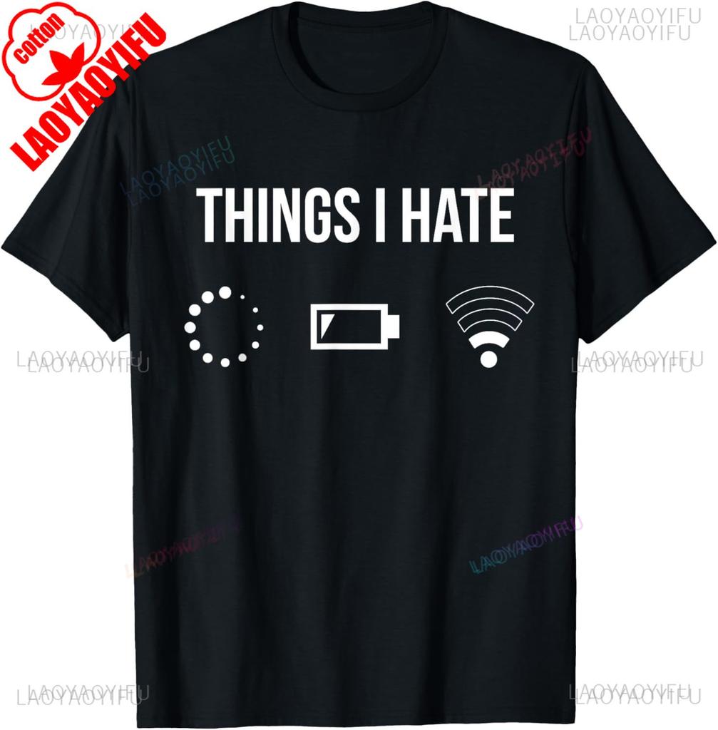 Things I Hate Programmer Outfit Gamer Fun Idea TShirt Harajuku Casual Fahsion Loose Unisex Tshirt Short Sleeve Summer Style Tees