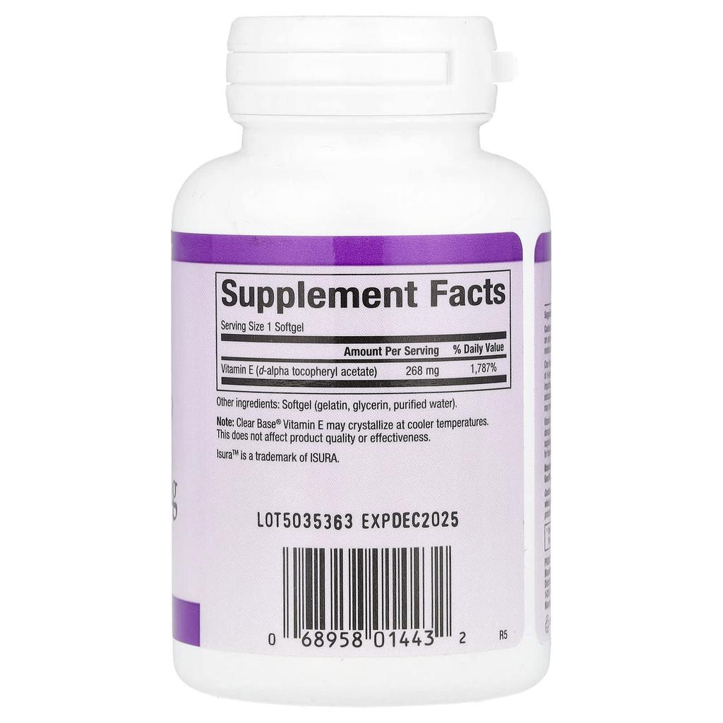 Clear Base® Vitamin E, 268Mg (400Iu), 60 Softgels