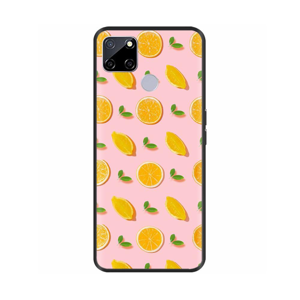 Чехол для Realme C25 C25s Мягкий Милый Чехол для OPPO Realme C25Y C21Y Силиконовый Черный ТПУ Чехол для Телефона Для OPPO Realme C21 Цветочный Чехол