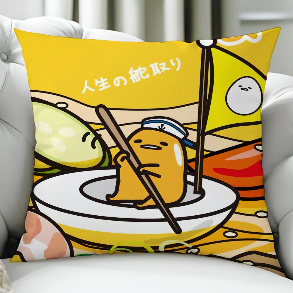Забавная милая наволочка Gudetama Подарки на День Рождения Юбилей Двусторонняя печать Наволочка на молнии Мягкая для кожи Постельное белье