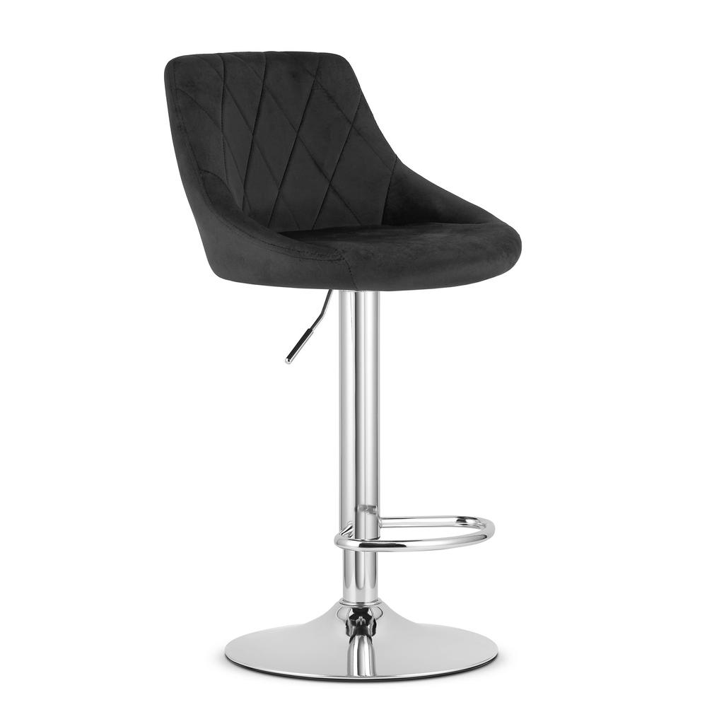 KAST stool - black velvet / chrome base