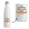 Gourde isotherme - PLANETEE - Meilleur Bricoleur Super Pouvoir - Double paroi inox - Chaud 12h / Froid 24h - Imprimée en France
