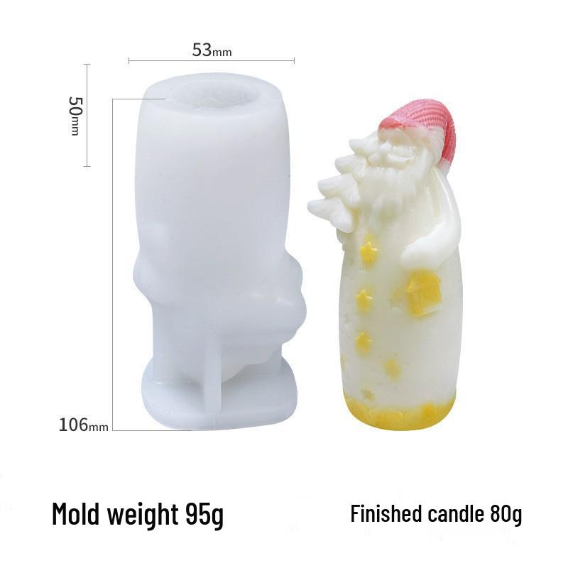 Форма для рождественской свечи: Санта, кедр, снеговик