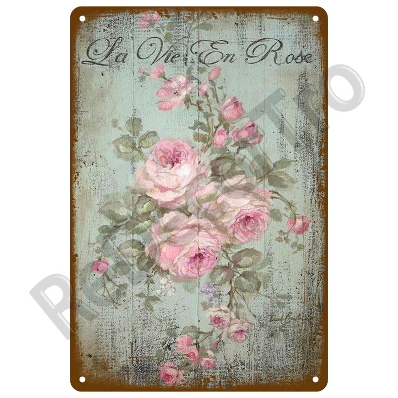 Vintage Metal Plaque Plates Decor Garden Flower Rules Metal Sign For Pub Bar Home Wall Decor Art Tin Signs Flower Poster Gift