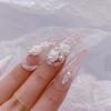 White Aurora Camellia Nail Art Jewelry Acrylic Resin Flowers Design Elegant Wedding Charms Accessories Rhinestone Decor