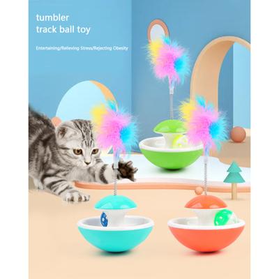 Колокольчик с кошачьим пером, игрушка-тумблер, красочная устойчивая к падению весенняя дорожка, забавные игровые принадлежности для домашних животных