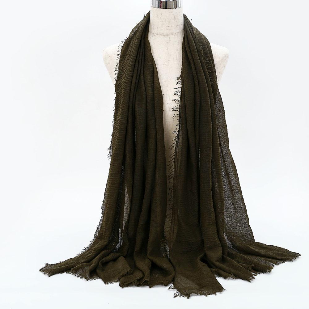 Big Size Crinkle Cotton Hijab Scarf Women Turban Muslim Shawl Plain Bandana Breathable Women's Shawls Foulard Hijab Hood Ramadan