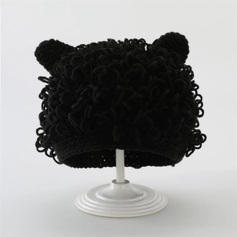 Связанная вручную забавная персонализированная шапка-пуловер для взрослых с ледяной полоской, лыжная маска для взрослых