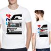 Summer men Retro Tshirt Legends Automotive Love BW Car E24 E30 Front and back printing Harajuku