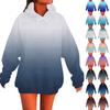 Ladies Fashion Casual Long Sleeve Printed Round Neck Fleece Hoodie Pullover Top With Pockets