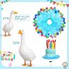 2Pcs/Set Hat and Tutu Collar Lawn Goose Clothes Colorful Pom-Pom Goose Clothes  Farmhouse Style