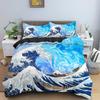 Ocean Wave Bedding Set 3D Abstract Art Duvet Cover King/Queen Size With Pillowcase Watercolor Style 2/3pcs Polyester Quilt Cover