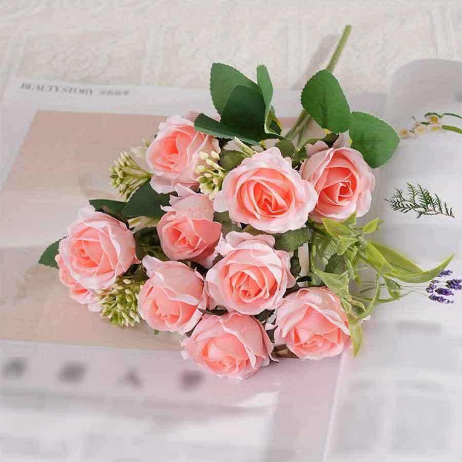 1 БУКЕТ/10 Голов Романтичные Искусственные Розы, Ароматный Букет Наложницы Свадьба DIY Вечеринка Домашнее Украшение