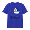 Patriotic Uruguay Flag Map Love Print Casual T Shirt Vintage Stretched Homme Stylish Comfortable Designer Clothes