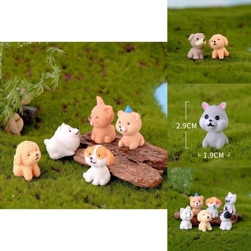 Cute Mini Resin Dog Dolls 12 Style Handicraft Ornaments Ideal For Micro Landscape Decor