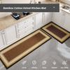 Натуральный бамбуковый хлопок Кухонный коврик-дорожка - 3-слойный масло/водо/грязеотталкивающий | Противоскользящая основа | Очень длинный моющийся напольный коврик