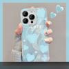 Подходит для чехла для мобильного телефона Apple 15 Iphone14pro Матовый зеленый Любовная подставка 13 Большое отверстие Прозрачный Мягкий край 8