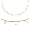 [R5745] - Gold-Plated Necklace 'Sissi' White Gold - 4 Mm