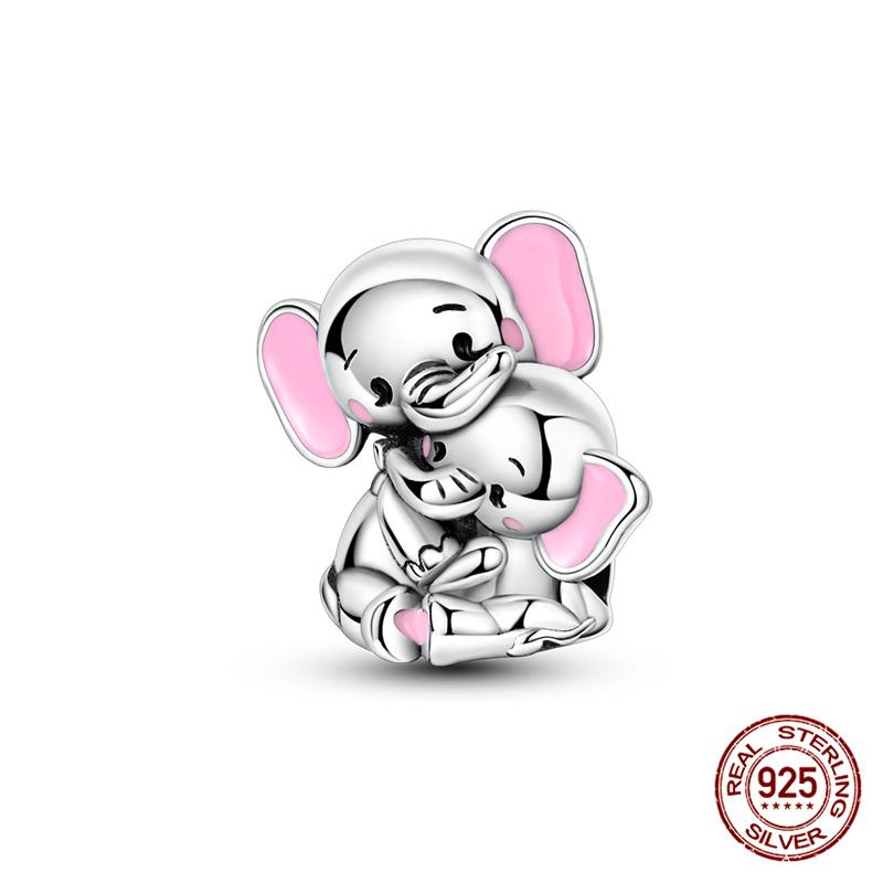 Original Owl Beads 100% 925 Silver Lucky Cat Elephant Charms Fit Original 925 Bracelet DIY Jewelry Making Women's Gift