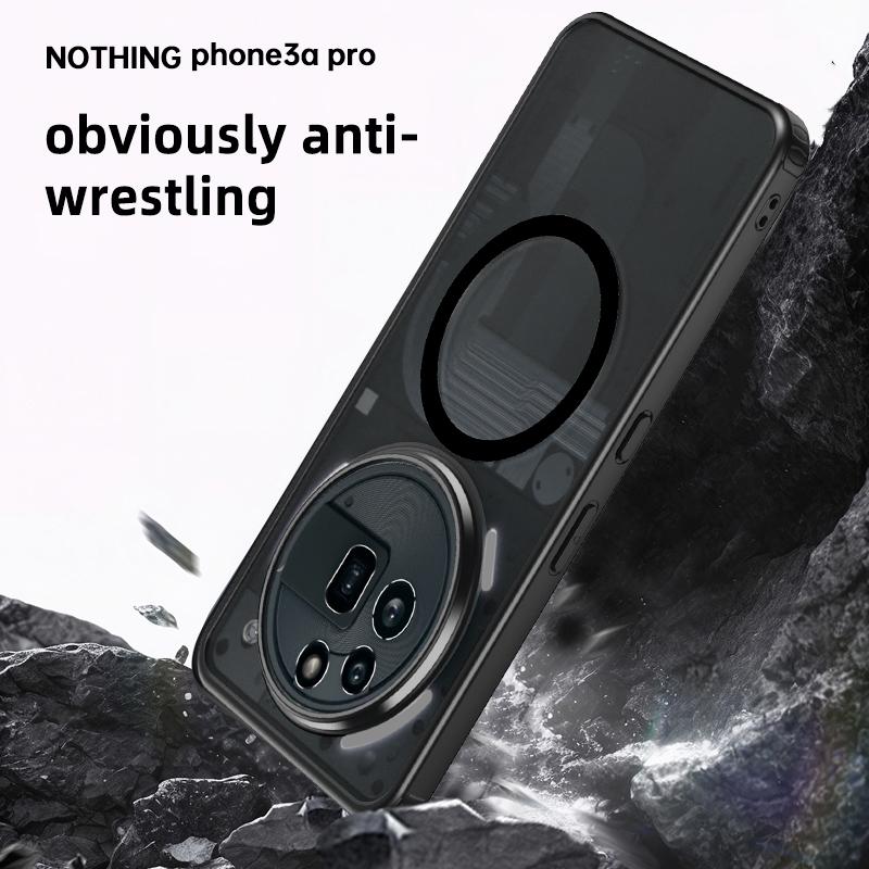 Полупрозрачный ударопрочный чехол для Nothing Phone 3A Pro 6,67 дюйма, ТПУ, матовая рамка, магнитная беспроводная зарядка, пластиковая задняя крышка