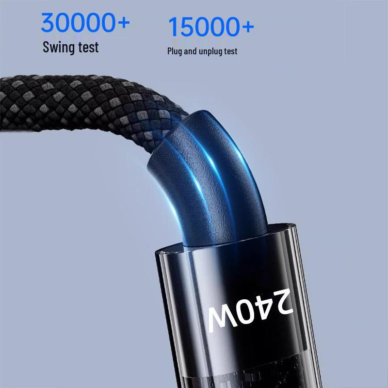240 Вт Прозрачный Быстрозарядный Кабель Type-C для Huawei Honor 10A
