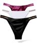 Granroba Shiny Satin Panties for Track and Sexy Panties with Cute Side Gym Women's Field, High-Leg T-Back Strings, Black, (Size L, Black, White, Red)