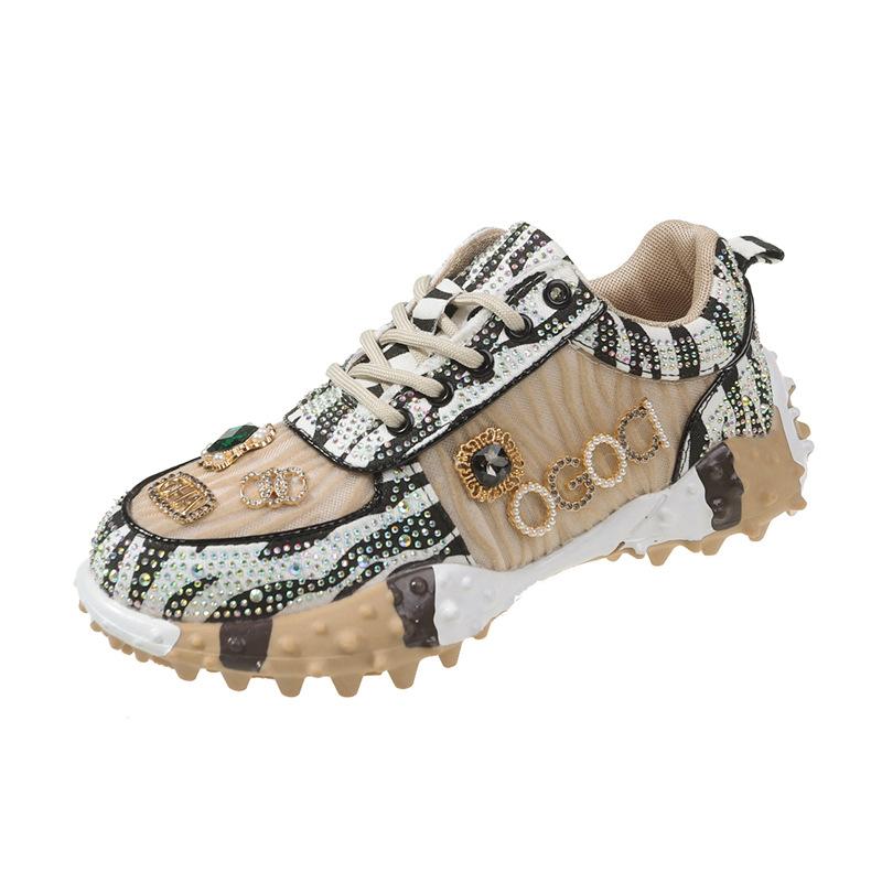 Модные женские кроссовки весна осень мода роскошные женские туфли со стразами 2024 новые уличные женские спортивные туфли на платформе вулканизированные