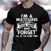 I'm A Multitasker Print T-shirt with Funny Saying Men Women's Fashion Graphic Tee Black Sarcastic T Shirt Short Sleeve Tee Shirt