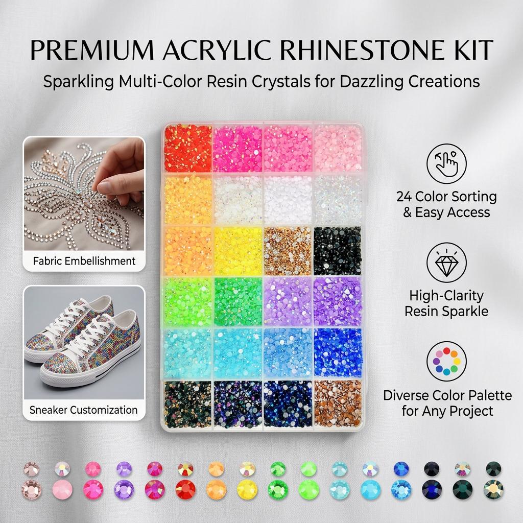 Resin Nail Art Rhinestones Set AB Color Flat Back Candy Colors DIY Nail Art Accessories