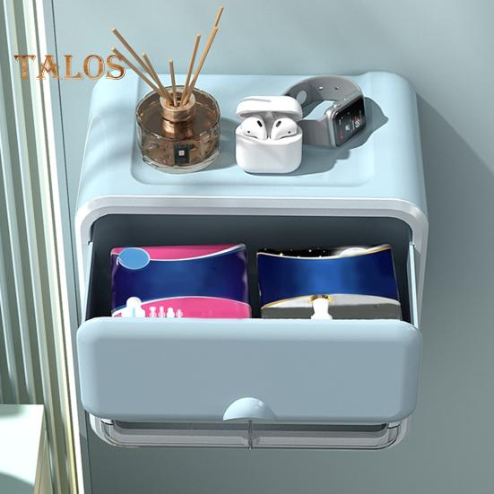 Tissue Organizer with Drawer Dustproof Modern Stylish Washroom Toilet Paper Holder Home Supplies